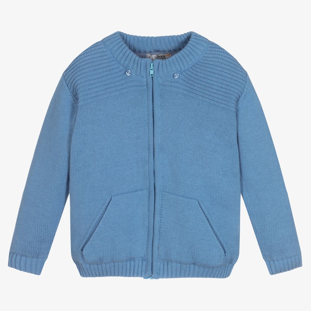Dr. Kid-Boys Blue Hooded Zip-Up Top | Childrensalon Outlet