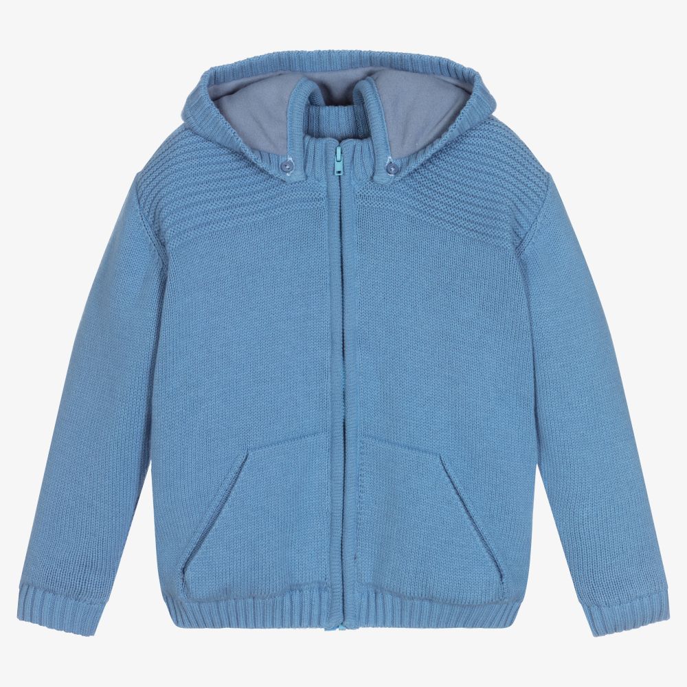 Dr. Kid-Boys Blue Hooded Zip-Up Top | Childrensalon Outlet