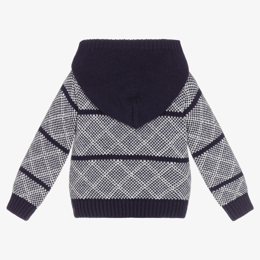 Dr. Kid-Boys Blue Hooded Zip-Up Top | Childrensalon Outlet