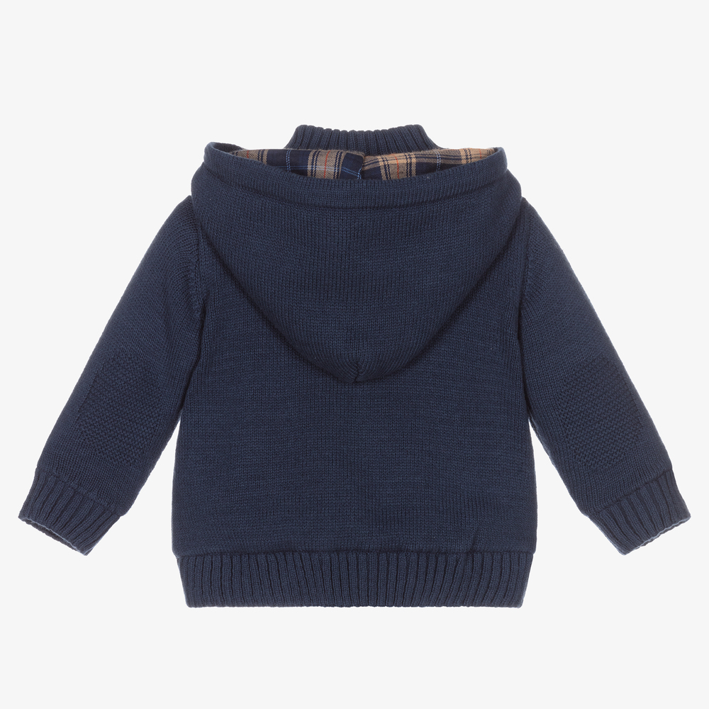 Dr. Kid-Boys Blue Knit Zip-Up Hoodie | Childrensalon Outlet