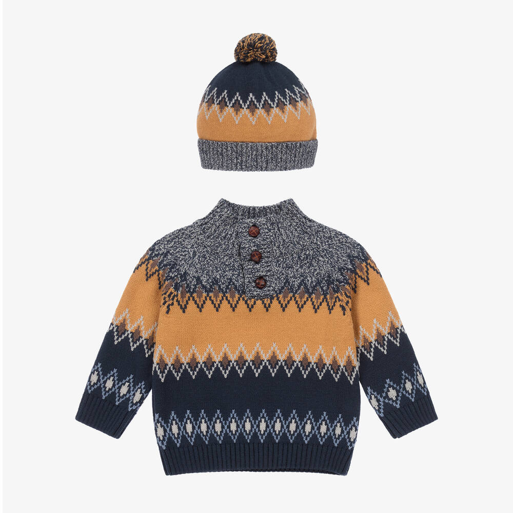 Dr. Kid - Blauer Strickpullover für Jungen  | Childrensalon