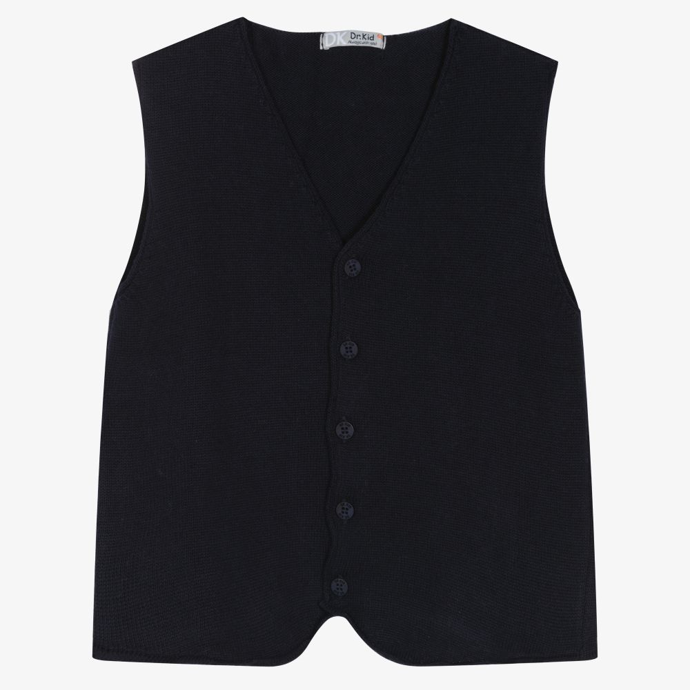 Dr. Kid - Boys Blue Knitted Waistcoat | Childrensalon