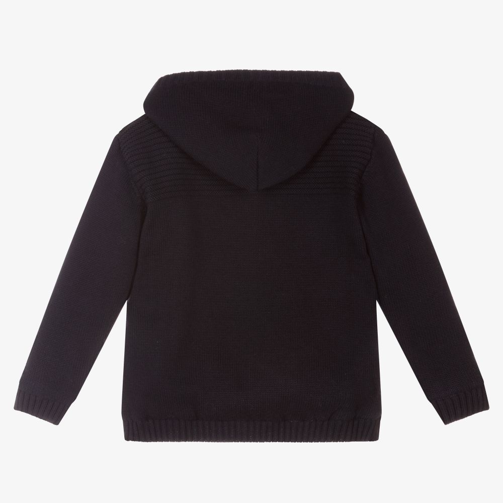 Dr. Kid-Boys Blue Knitted Zip-Up Top | Childrensalon Outlet