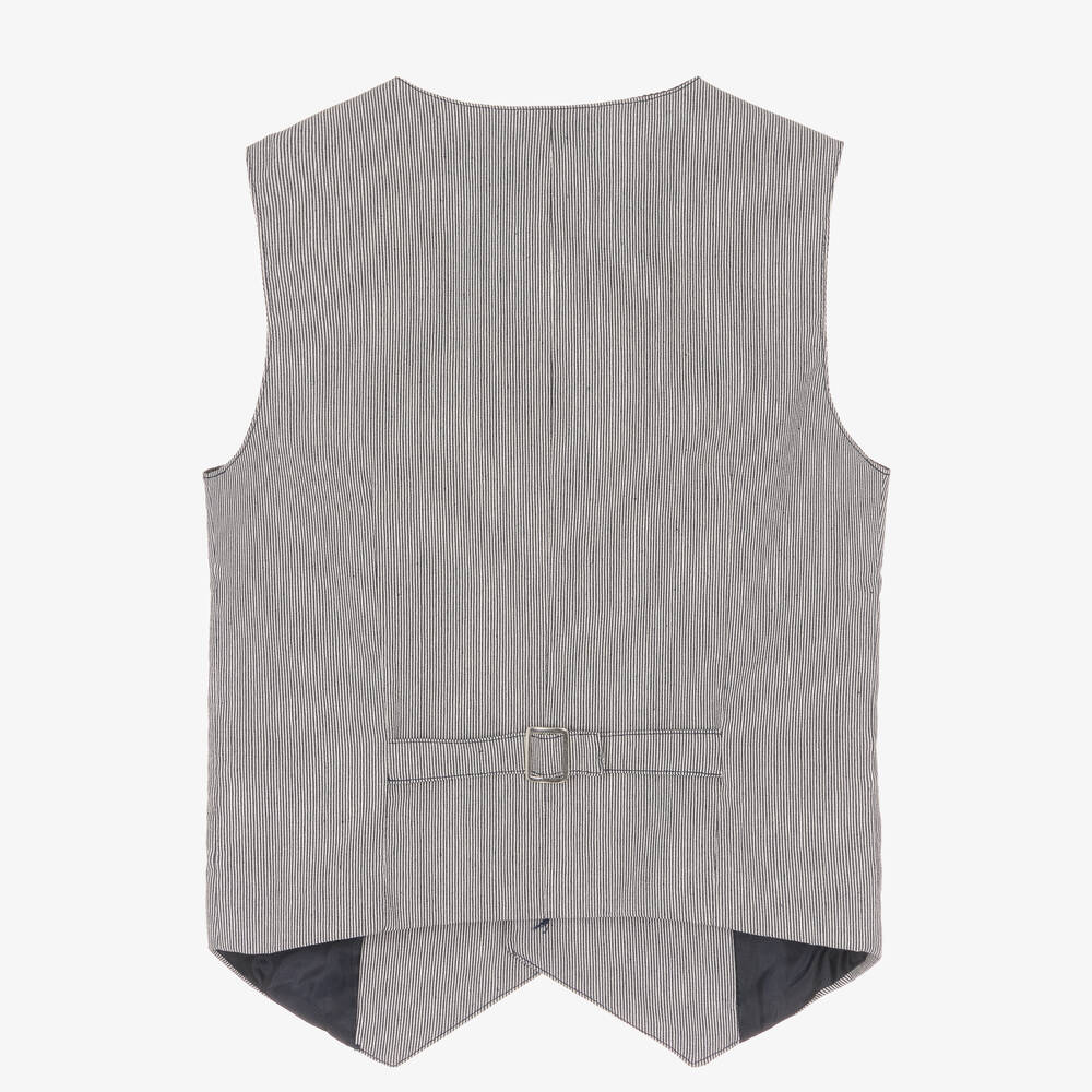 Dr. Kid-Boys Blue Pinstripe Waistcoat | Childrensalon Outlet