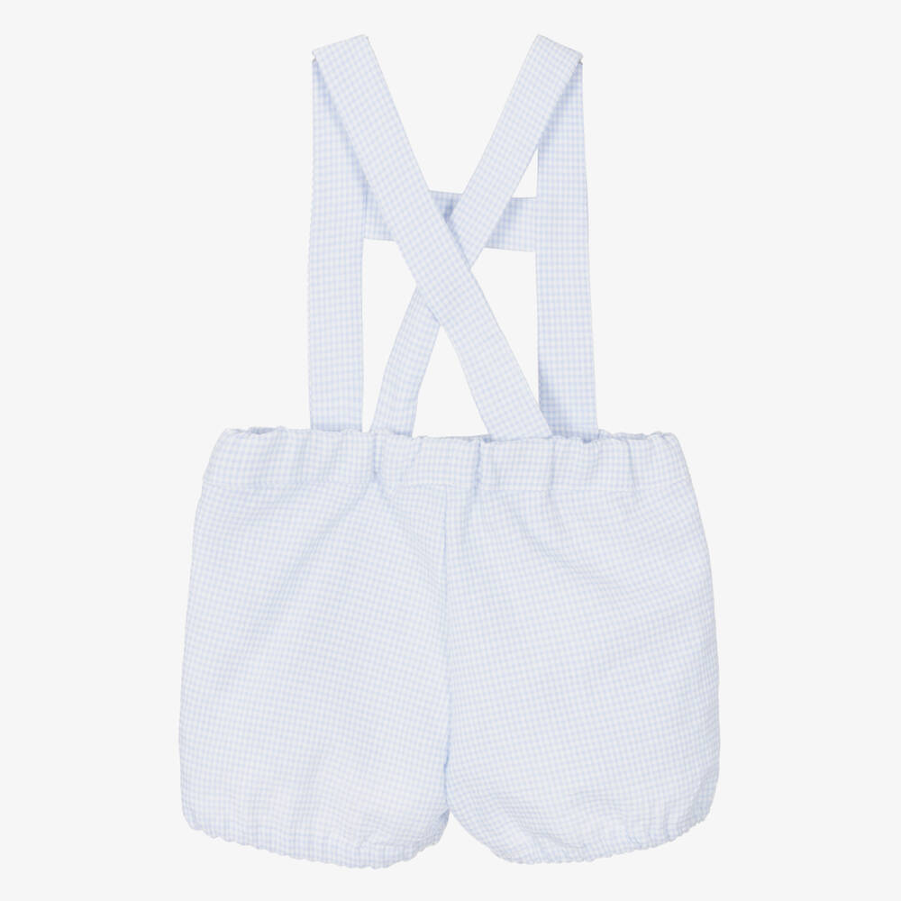 Dr. Kid-Boys Blue Plaid Cotton Shorts | Childrensalon Outlet