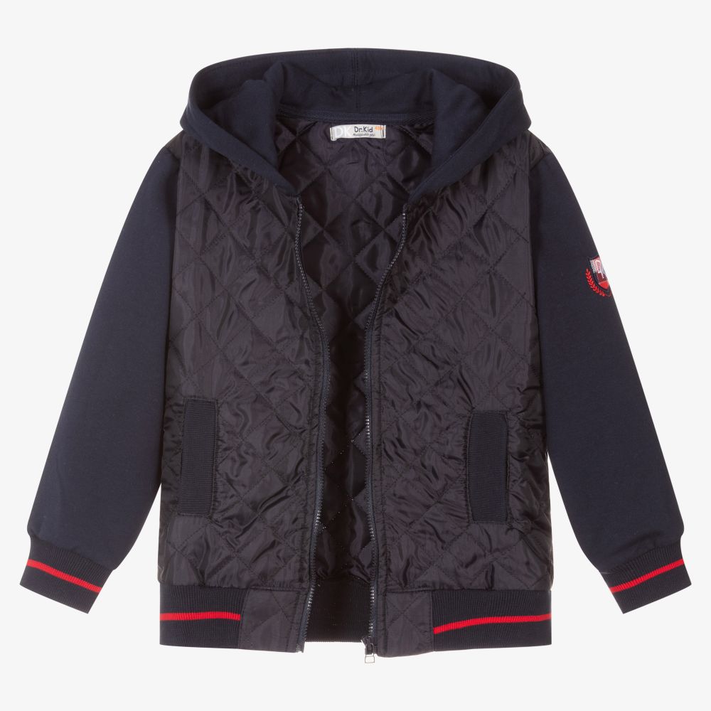 Dr. Kid-Boys Blue Quilted Jacket | Childrensalon Outlet