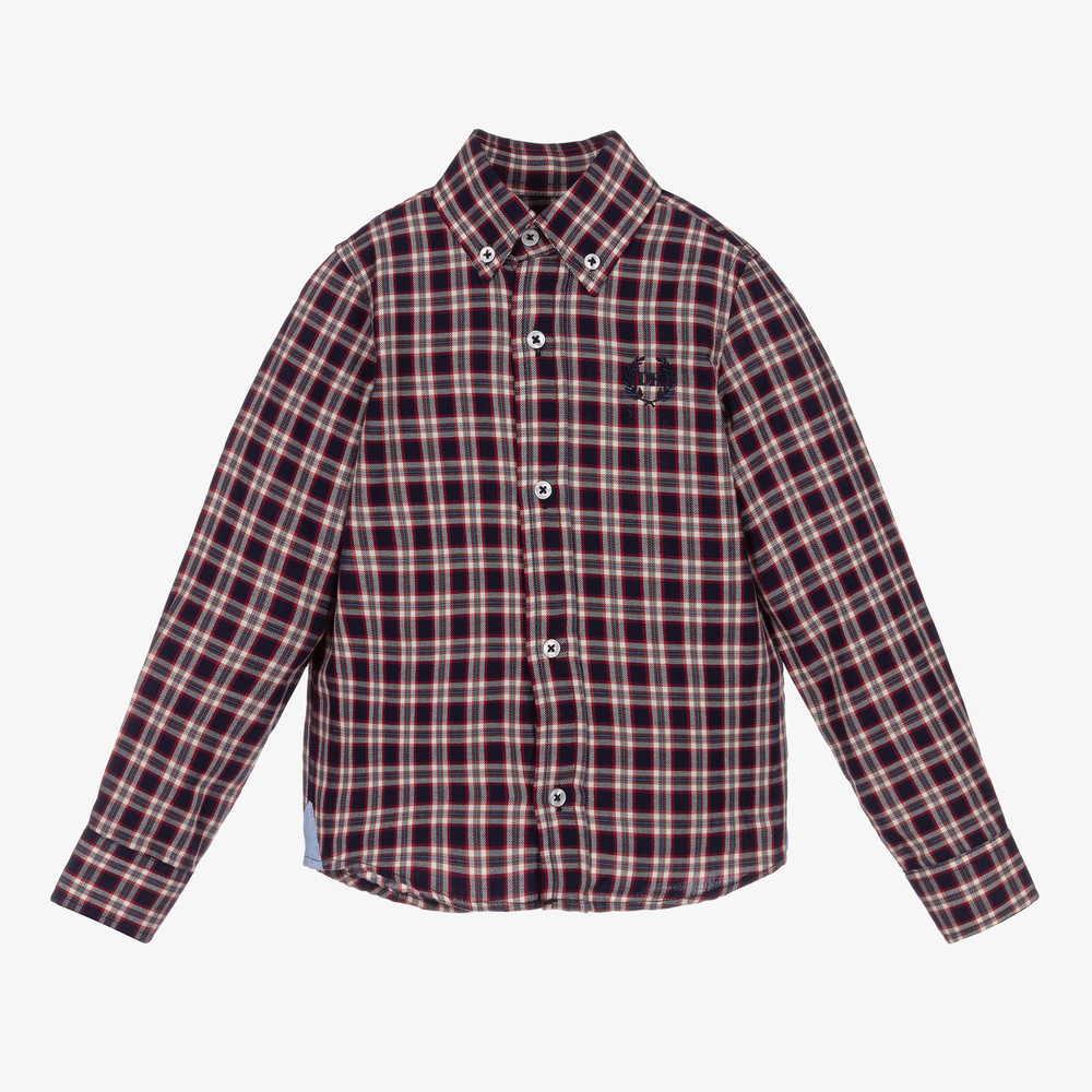 Dr. Kid - Boys Blue & Red Check Shirt | Childrensalon