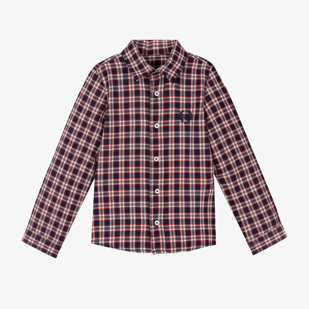 Dr. Kid - Boys Blue & Red Check Shirt | Childrensalon