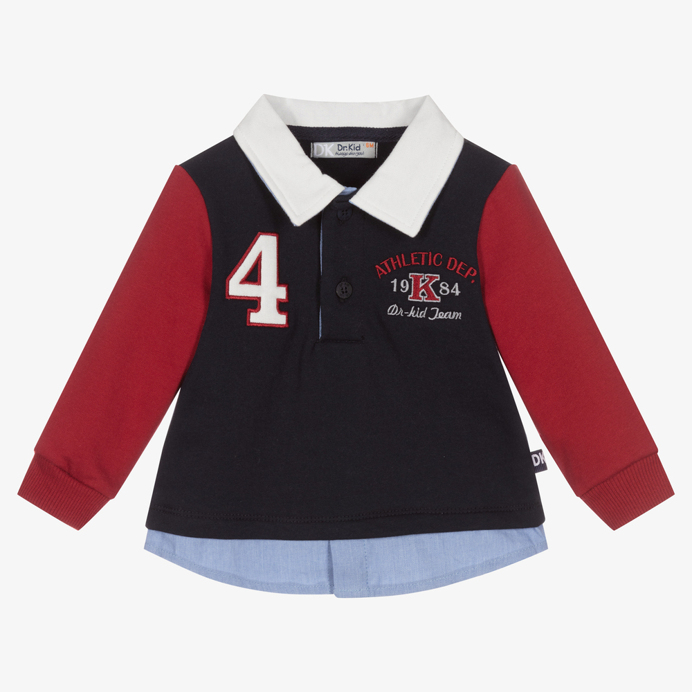 Dr. Kid - Boys Blue Rugby Shirt | Childrensalon