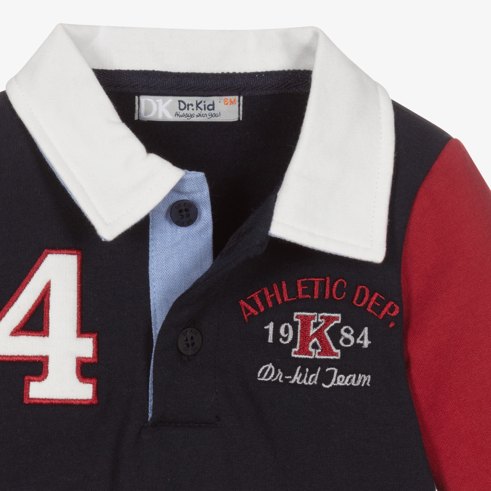 Dr. Kid-Boys Blue Rugby Shirt | Childrensalon Outlet