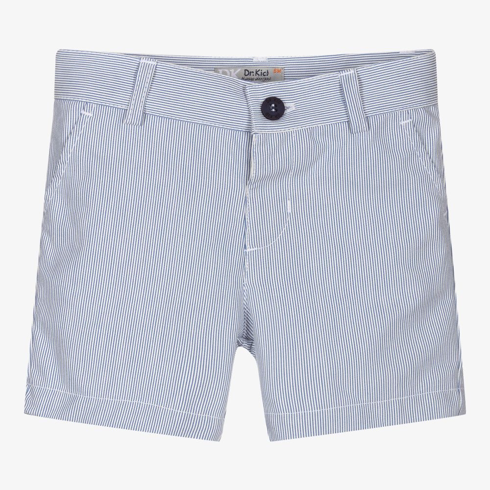 Dr. Kid - Boys Blue Stripe Cotton Shorts | Childrensalon