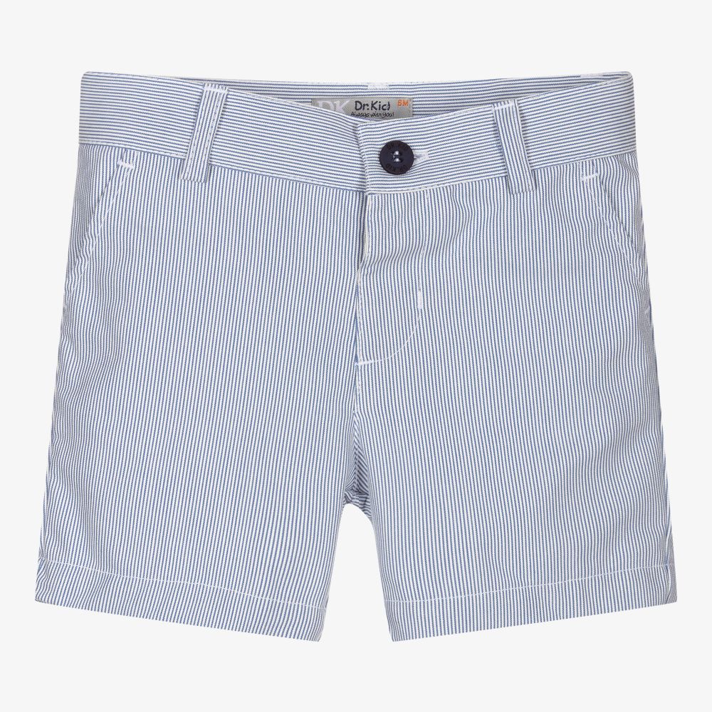 Dr. Kid - Blau gestreifte Baumwollshorts (J) | Childrensalon