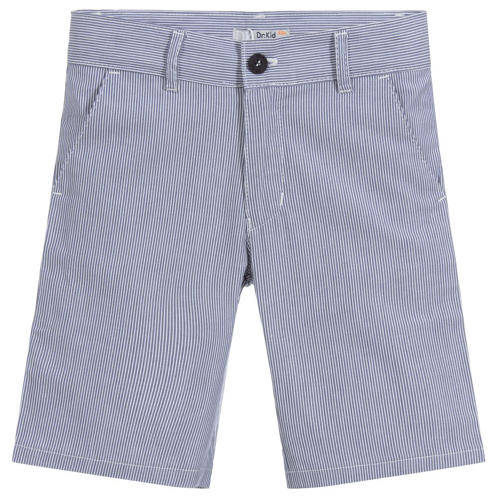 Dr. Kid - Boys Blue Striped Chino Shorts | Childrensalon