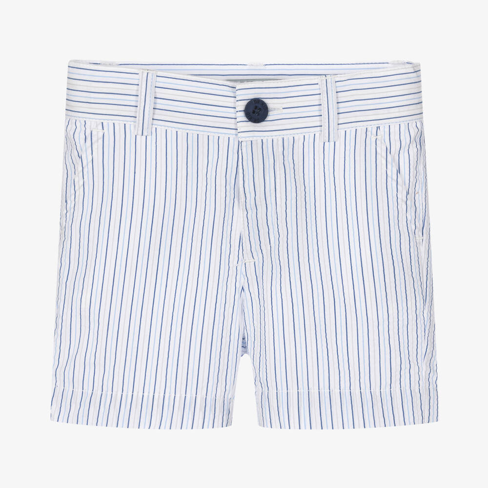 Dr. Kid - Boys Blue Striped Seersucker Shorts | Childrensalon
