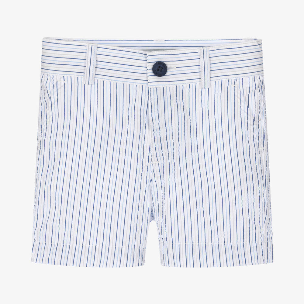 Dr. Kid - Blau gestreifte Seersucker-Shorts | Childrensalon