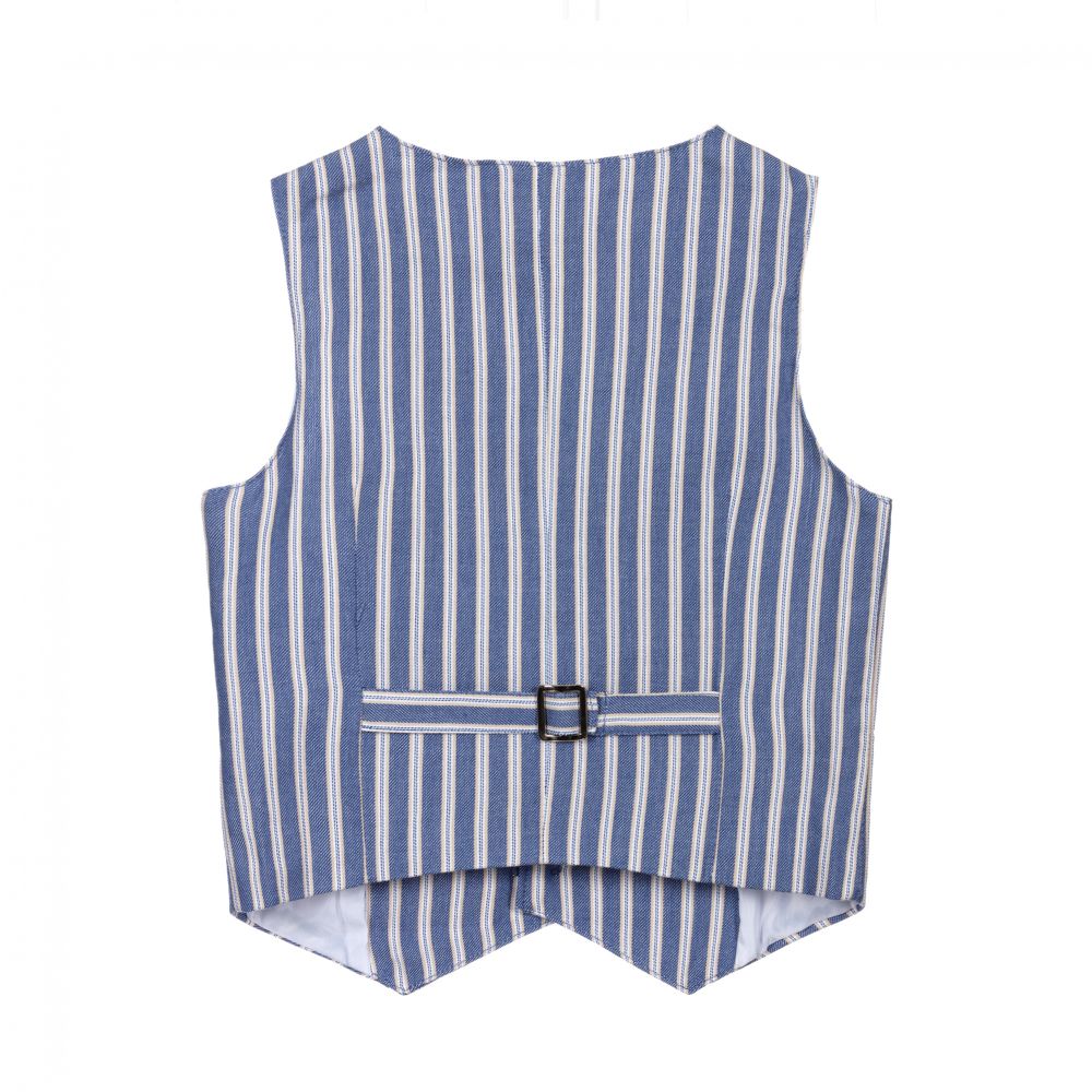 Dr. Kid-Boys Blue Striped Waistcoat | Childrensalon Outlet