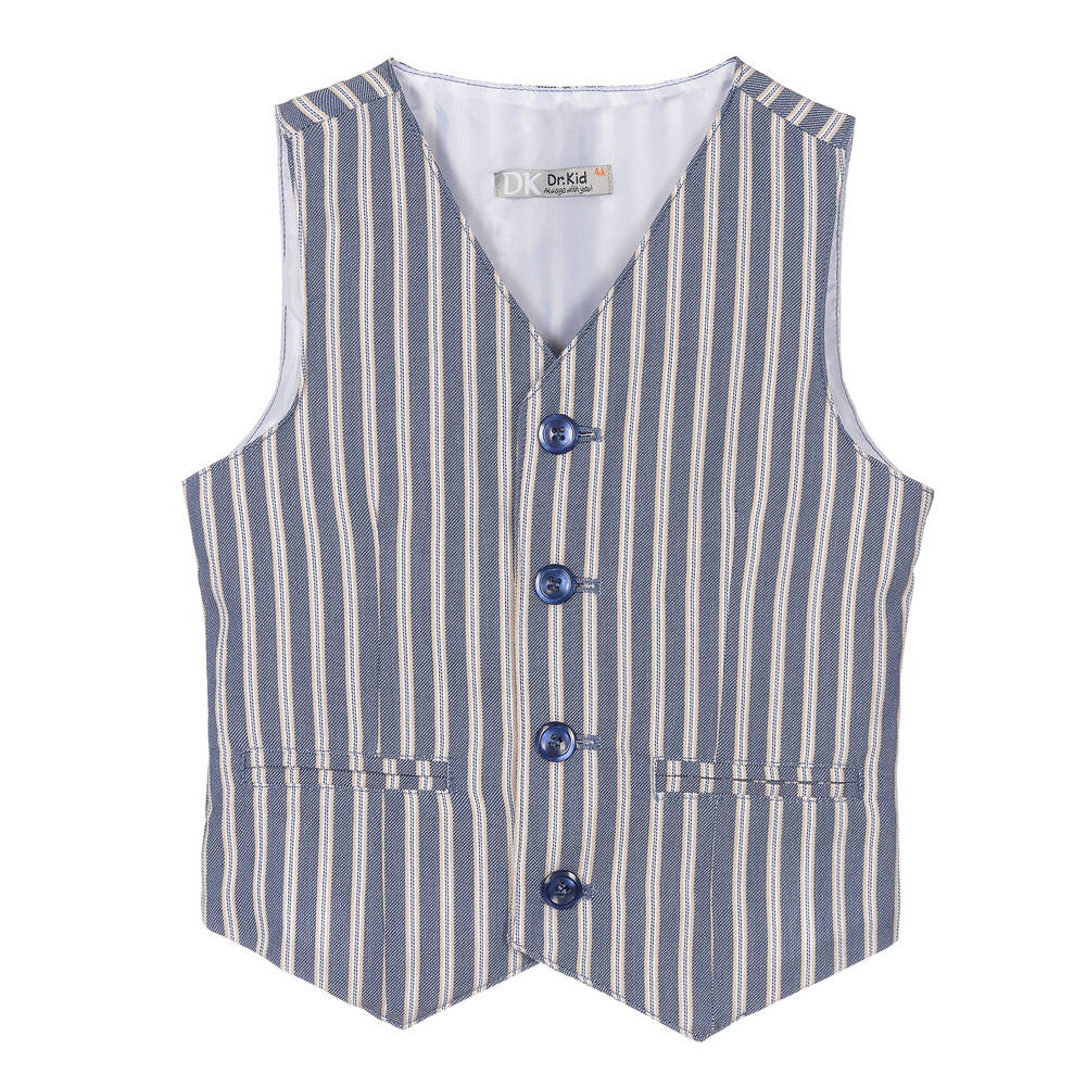 Dr. Kid - Boys Blue Striped Waistcoat | Childrensalon