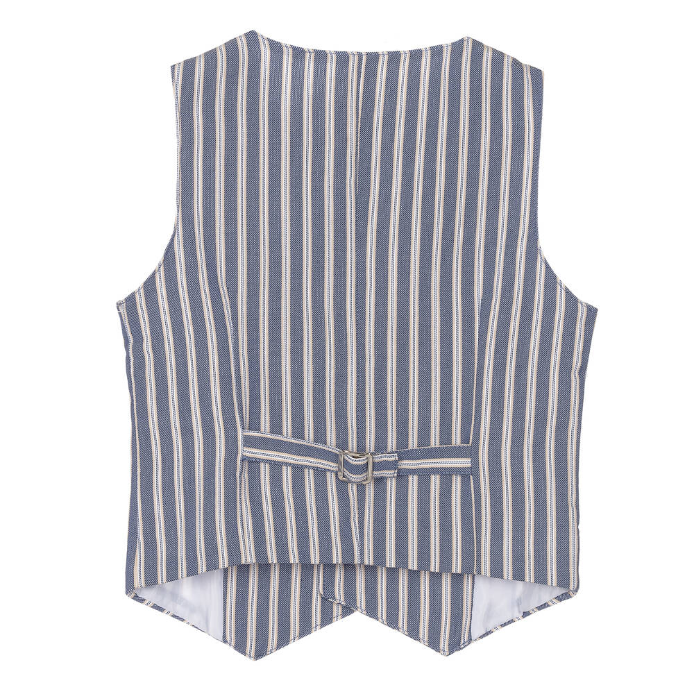 Dr. Kid-Boys Blue Striped Waistcoat | Childrensalon Outlet