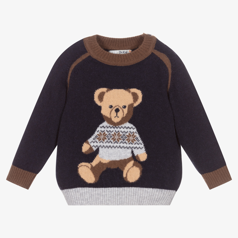 Dr. Kid - Blauer Teddy-Pullover (J) | Childrensalon