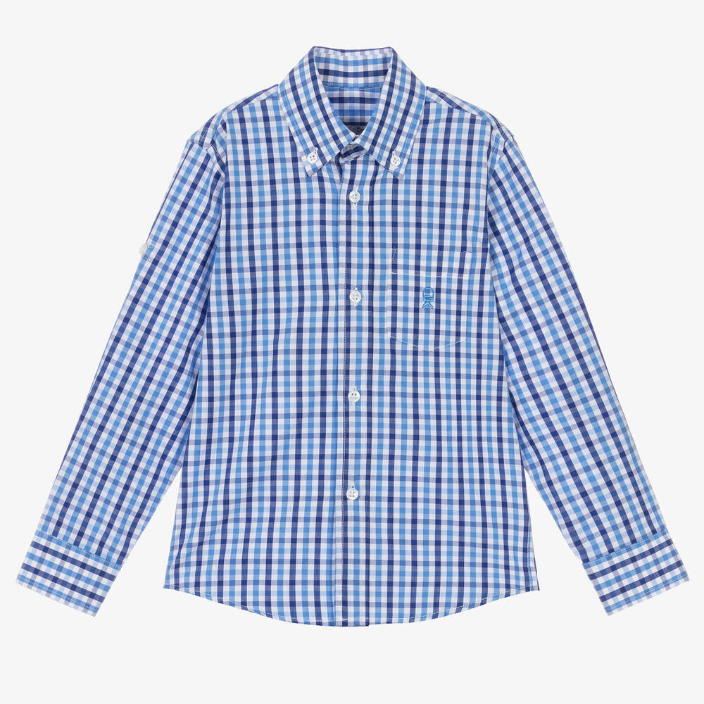 Dr. Kid - Boys Blue & White Cotton Check Shirt