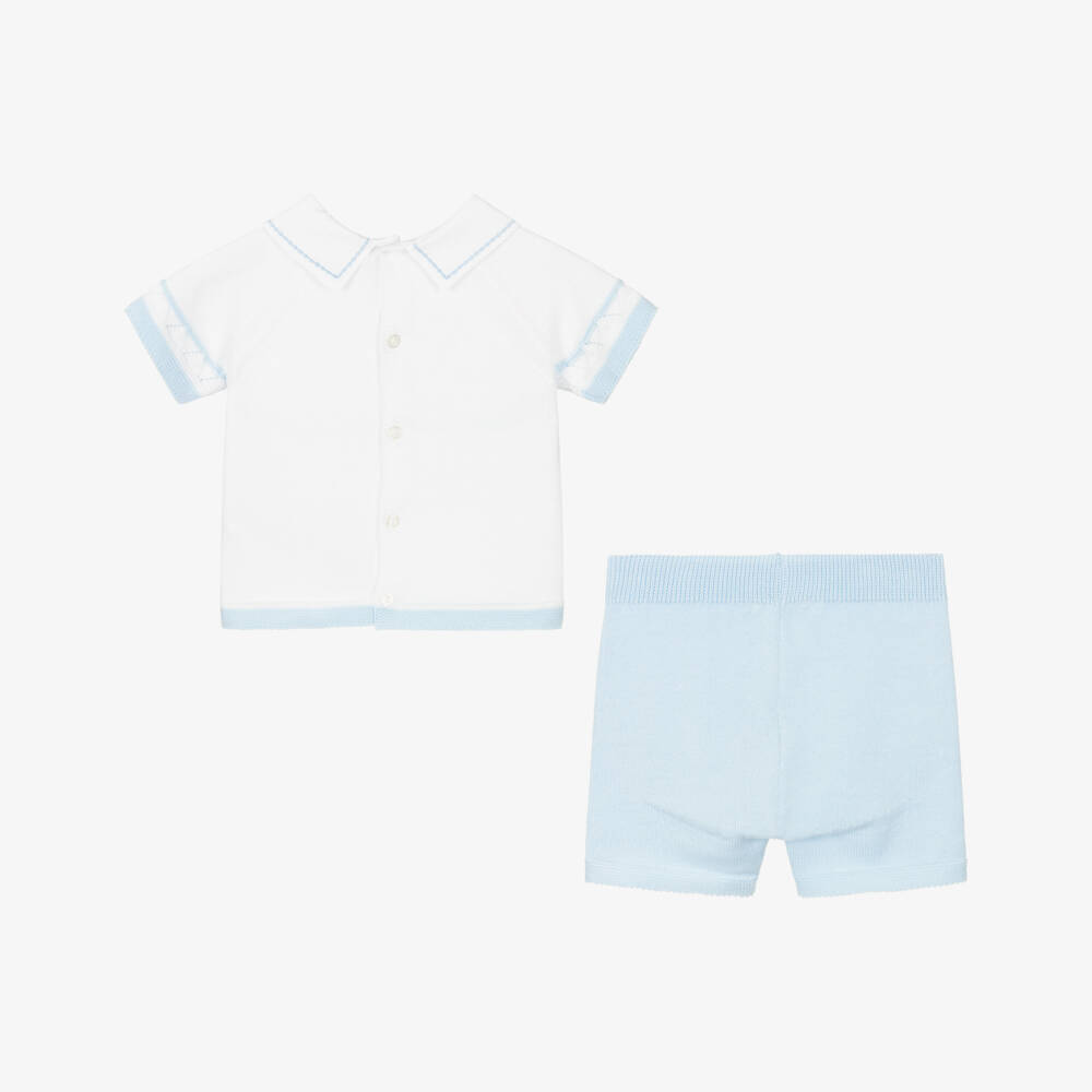 Dr. Kid-Boys Blue & White Knit Ensemble | Childrensalon Outlet