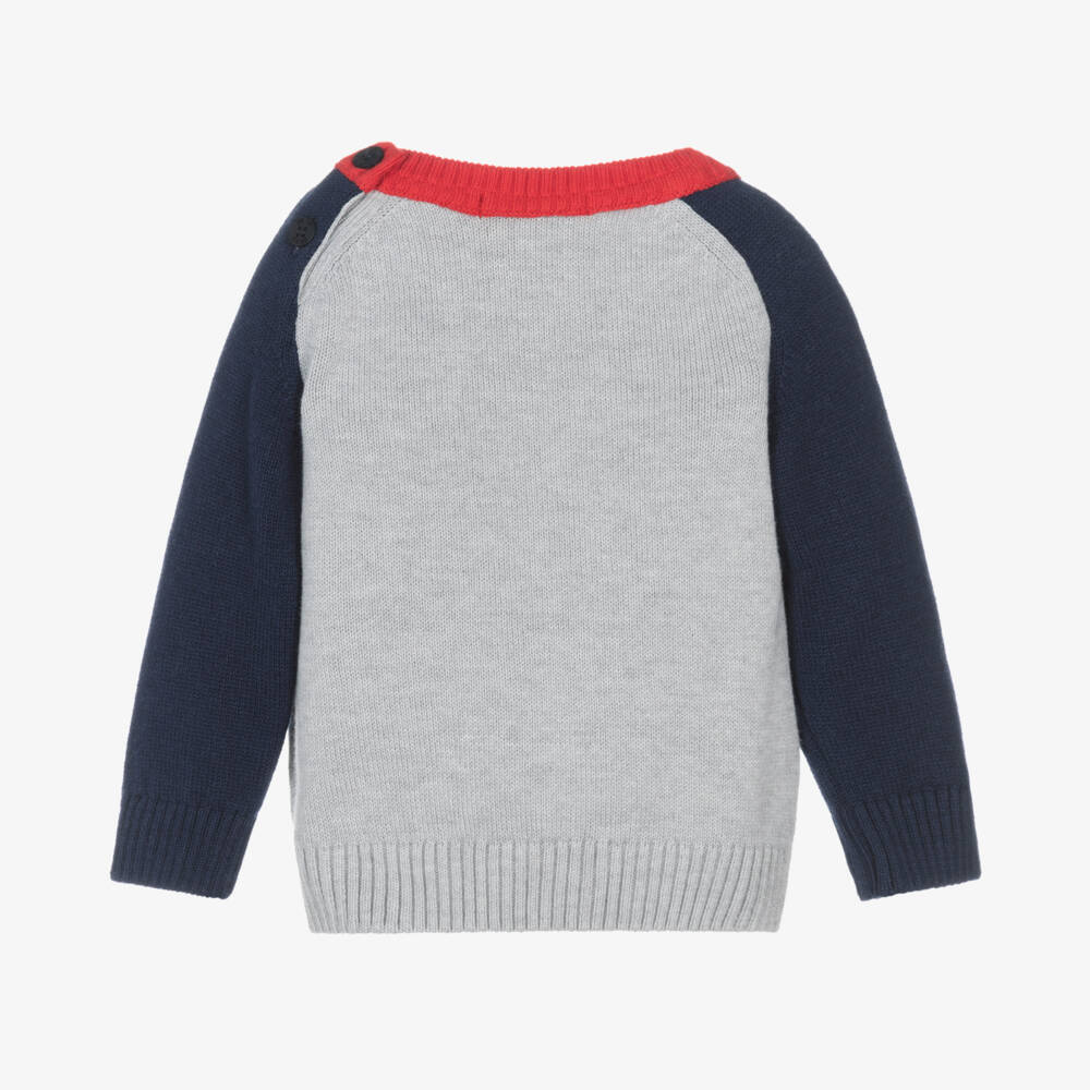Dr. Kid-Boys Circus Knit Grey Sweater | Childrensalon Outlet