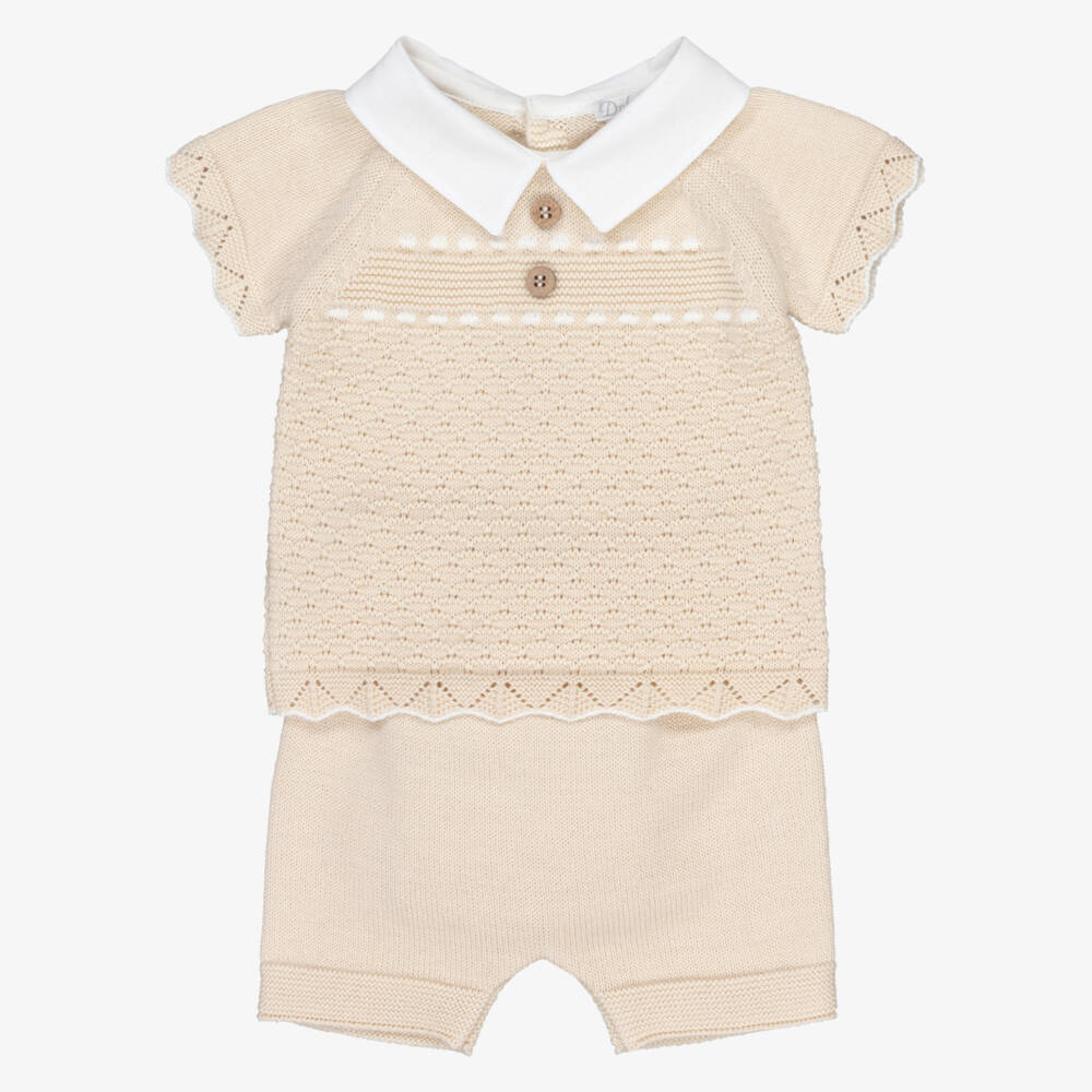 Dr. Kid-Boys Classic Beige Knit Ensemble | Childrensalon Outlet