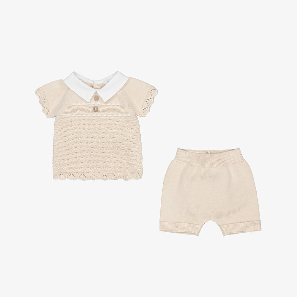 Dr. Kid-Boys Classic Beige Knit Ensemble | Childrensalon Outlet
