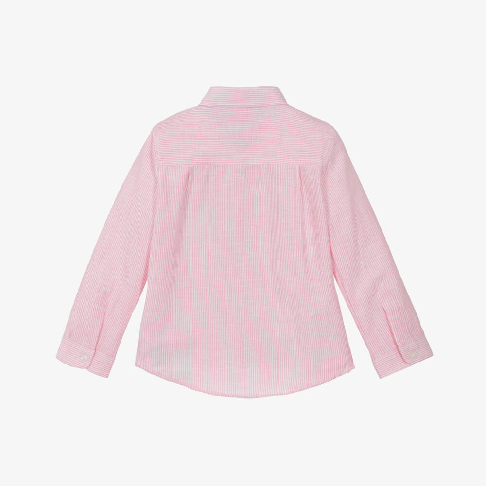 Dr. Kid-Boys Cotton Pink Striped Shirt | Childrensalon Outlet