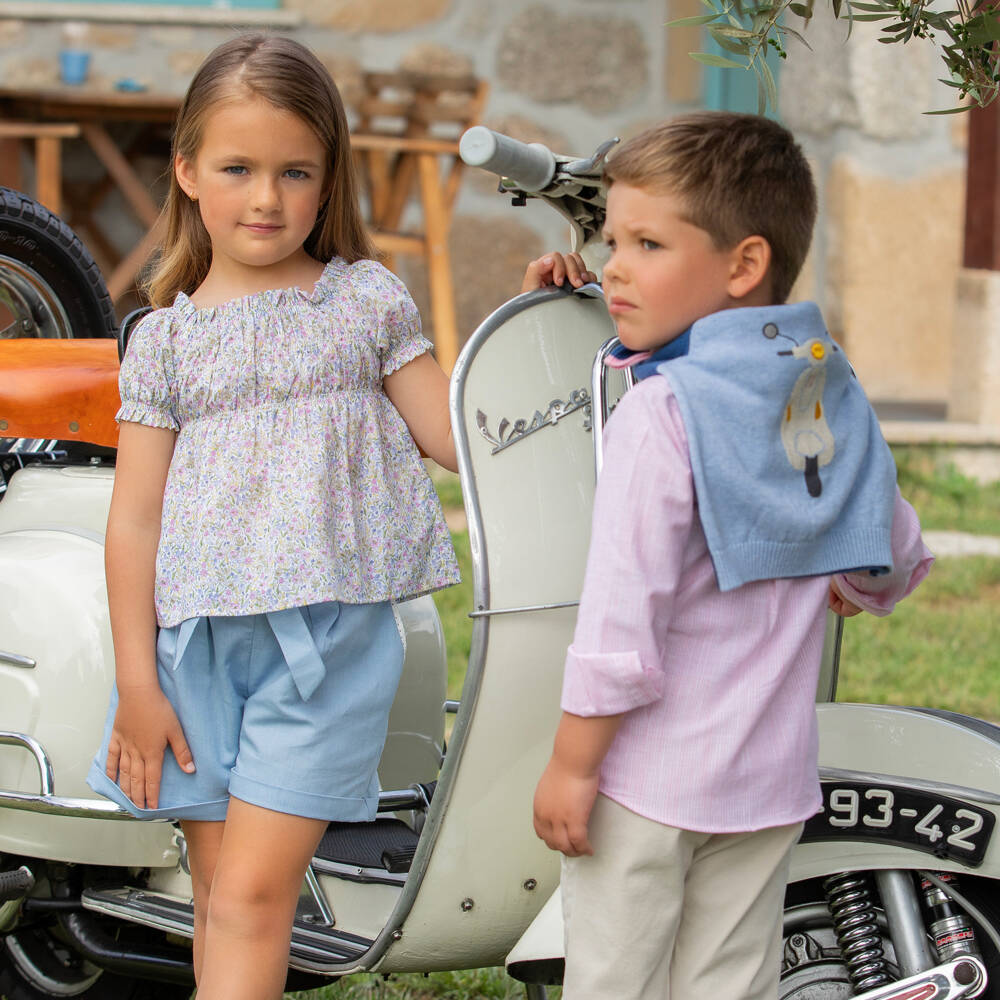 Dr. Kid-Boys Cotton Shirt in Rose Stripes | Childrensalon Outlet