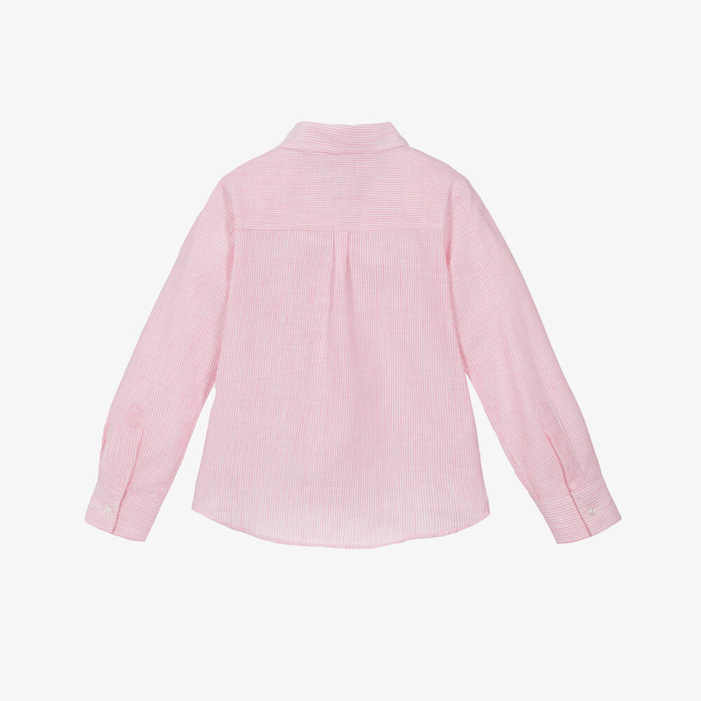 Dr. Kid-Boys Cotton Shirt in Rose Stripes | Childrensalon Outlet
