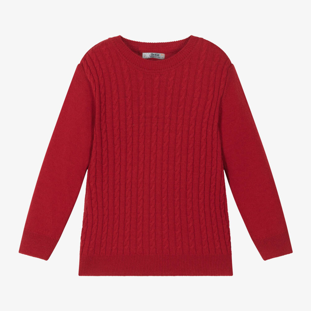 Dr. Kid-Boys Crimson Wool Blend Jumper | Childrensalon Outlet