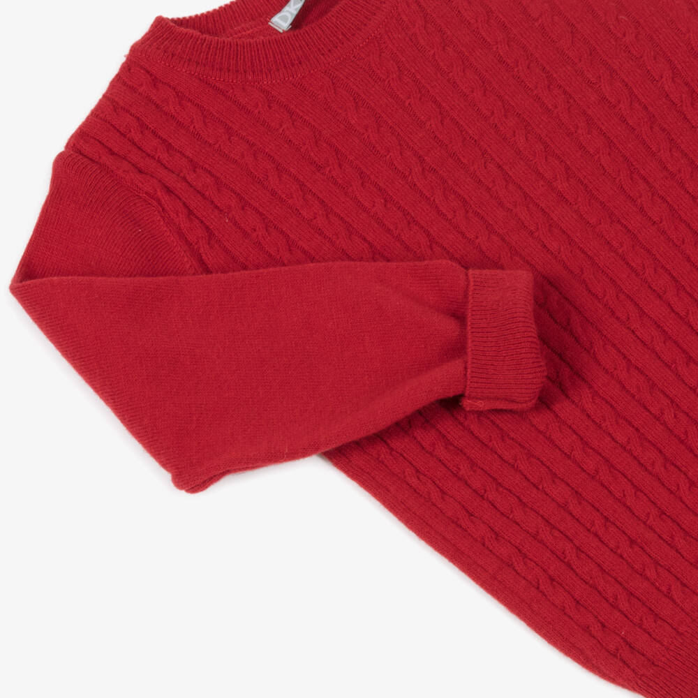 Dr. Kid-Boys Crimson Wool Blend Jumper | Childrensalon Outlet