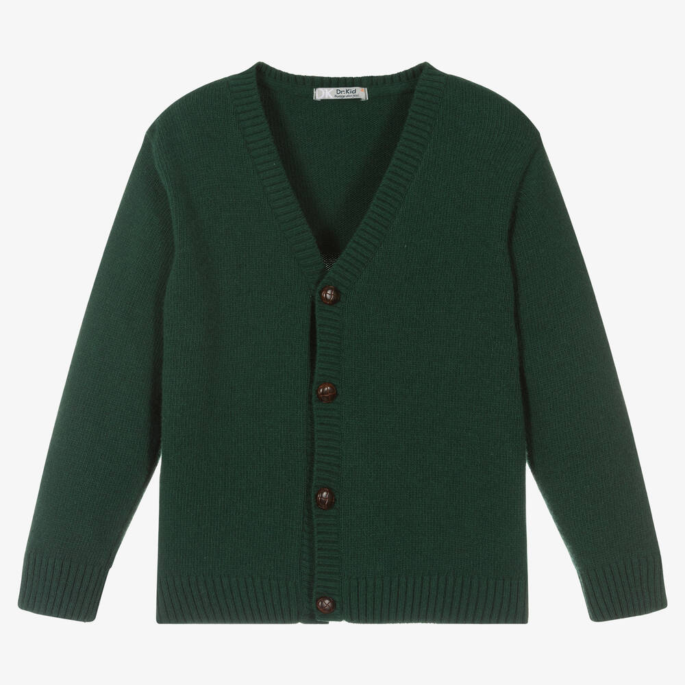 Dr. Kid - Boys Forest Green Knitted Cardigan | Childrensalon