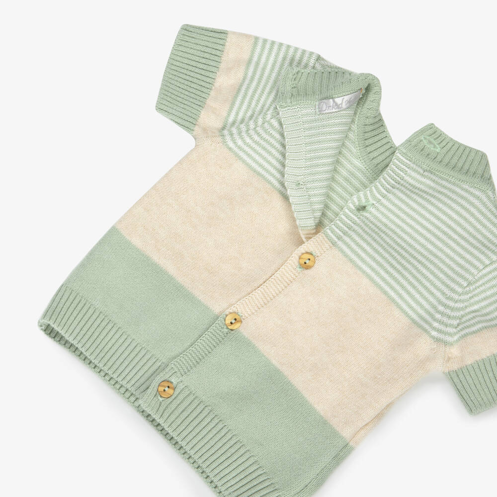 Dr. Kid-Boys Green & Beige Knit Ensemble | Childrensalon Outlet