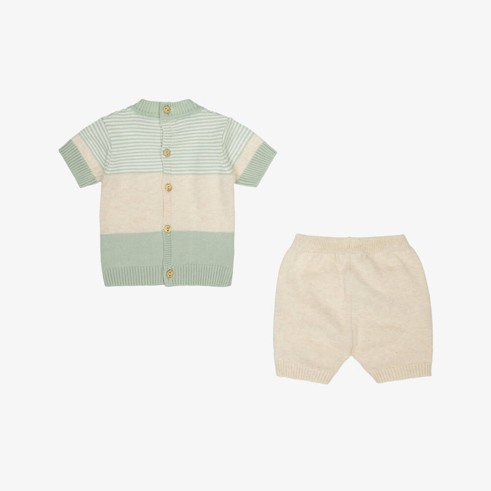Dr. Kid-Boys Green & Beige Knit Ensemble | Childrensalon Outlet