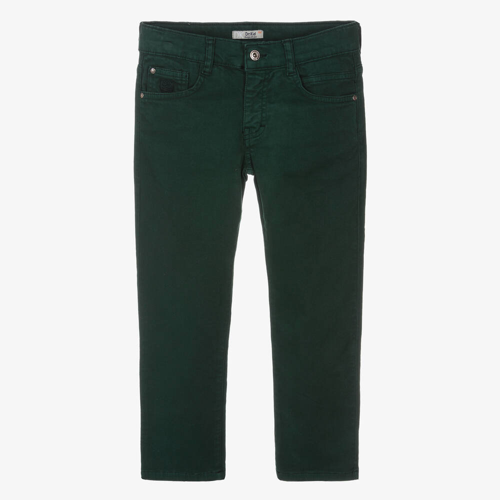 Dr. Kid Boys Green Cotton Twill Jeans Childrensalon Outlet