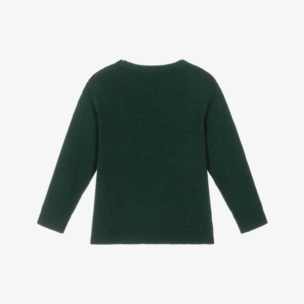 Dr. Kid-Праздничный зеленый свитер с поездом для мальчиков | Childrensalon Outlet