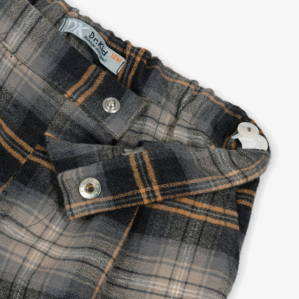 Dr. Kid-Серые клетчатые хлопковые брюки для мальчиков | Childrensalon Outlet