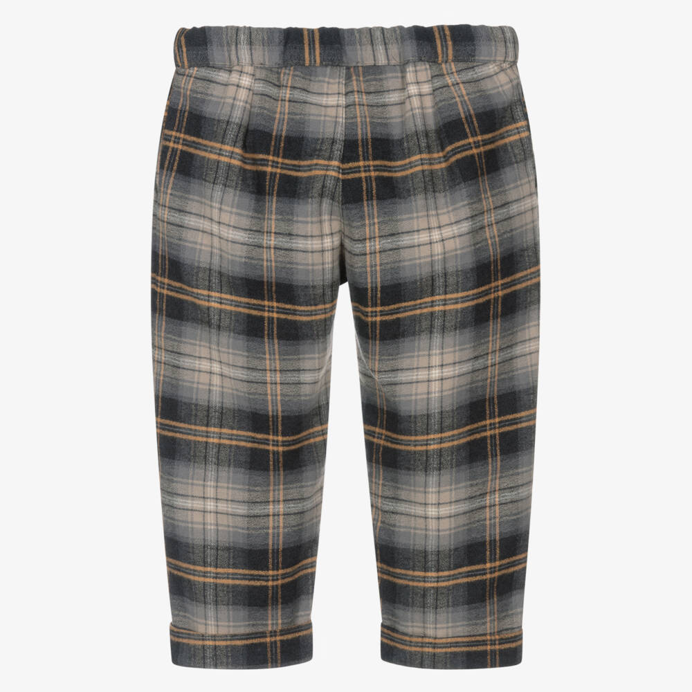 Dr. Kid-Серые клетчатые хлопковые брюки для мальчиков | Childrensalon Outlet