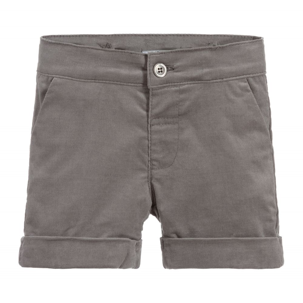 Dr. Kid-Boys Grey Cotton Cord Shorts | Childrensalon Outlet