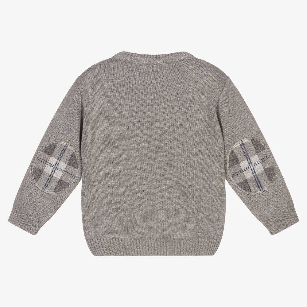 Dr. Kid-Boys Grey Cotton Knit Jumper | Childrensalon Outlet
