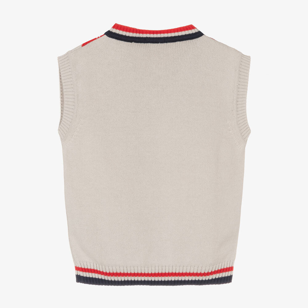 Dr. Kid-Boys Grey Cotton Knit Slipover | Childrensalon Outlet