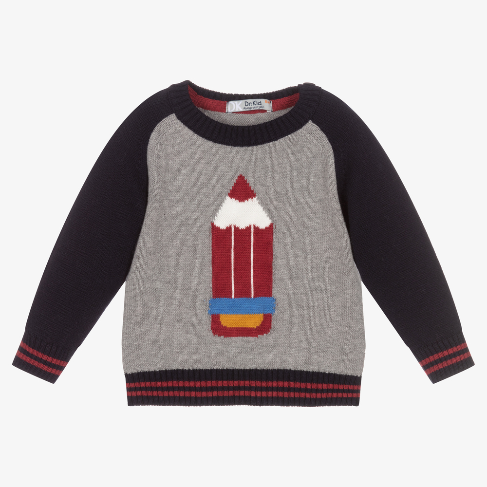 Dr. Kid - Boys Grey Pencil Sweater | Childrensalon