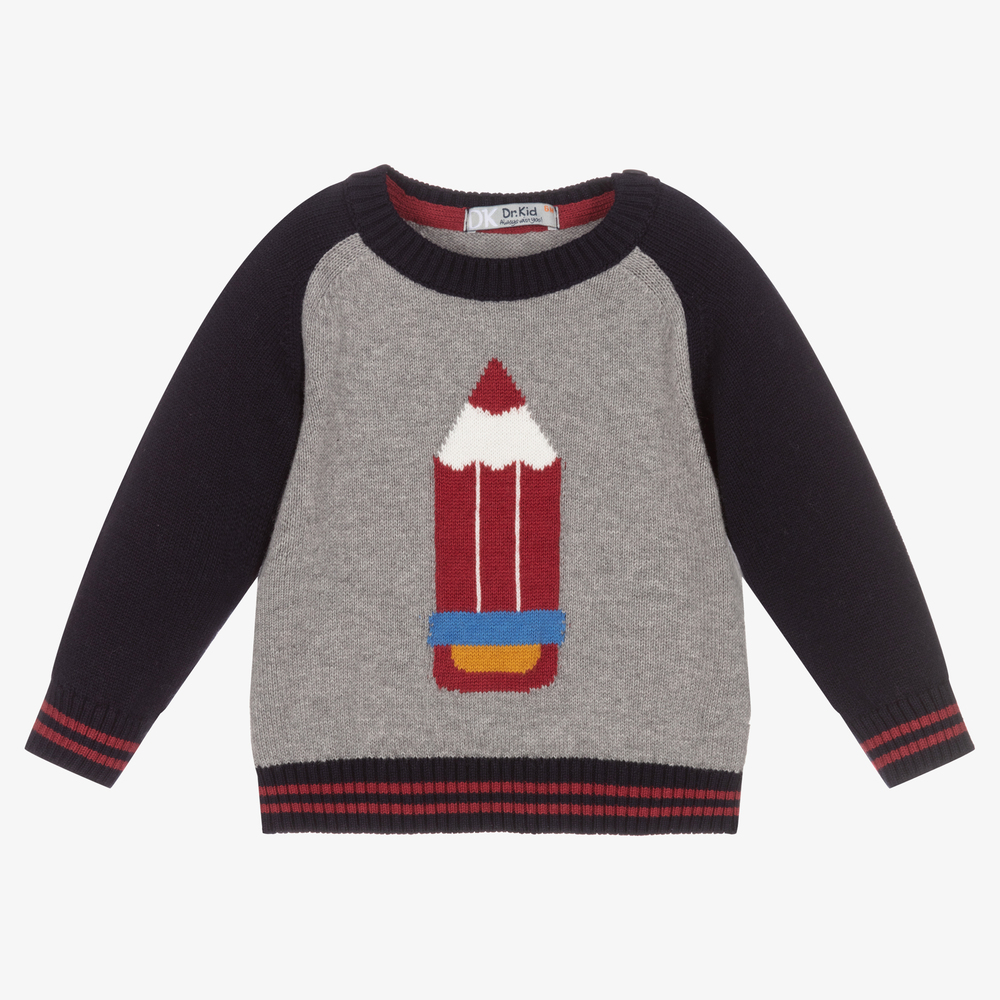 Dr. Kid-Boys Grey Pencil Sweater | Childrensalon Outlet