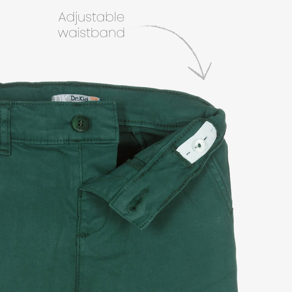 Dr. Kid-Boys Hunter Green Cotton Chino Trousers | Childrensalon Outlet