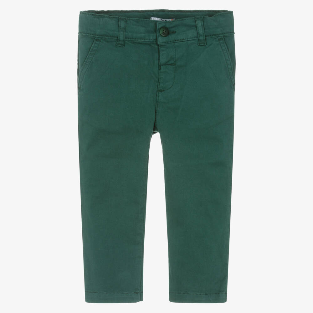 Dr. Kid-Boys Hunter Green Cotton Chino Trousers | Childrensalon Outlet