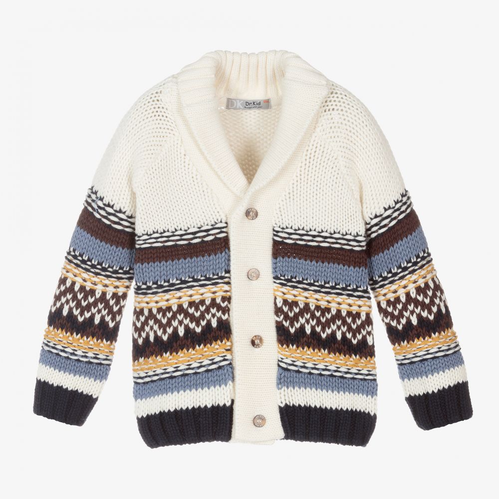 Boys Ivory Cotton Cardigan