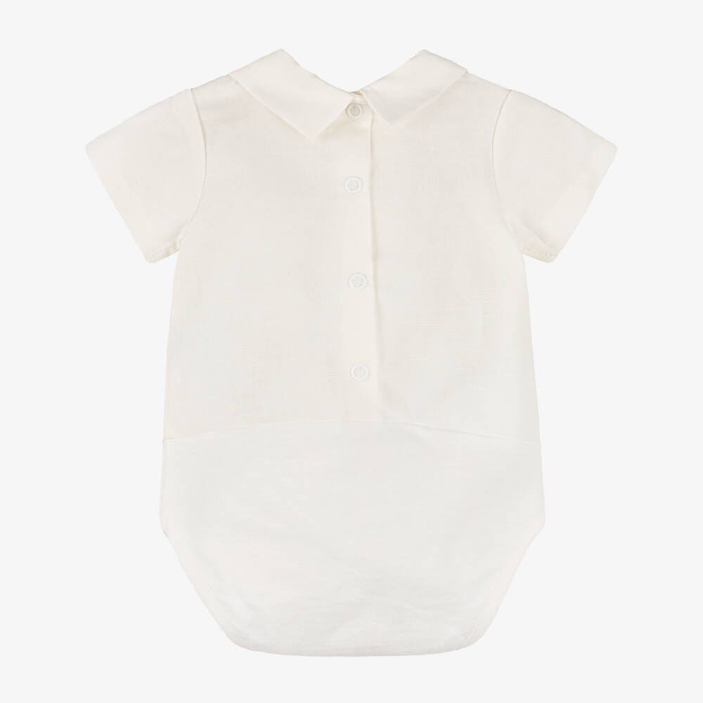 دكتور كيد-بدلة قطنية عاجية مطرزة للأولاد | Childrensalon Outlet