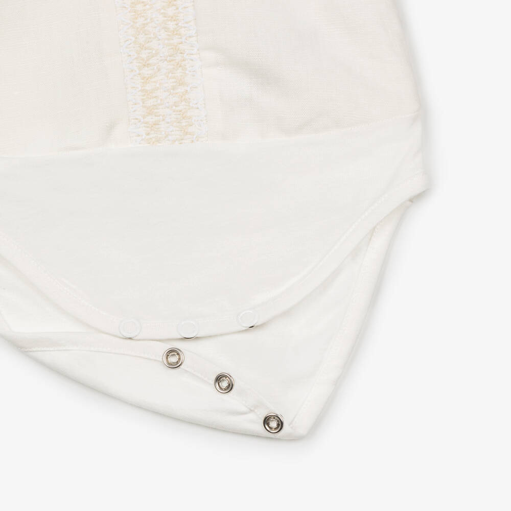 دكتور كيد-بدلة قطنية عاجية مطرزة للأولاد | Childrensalon Outlet